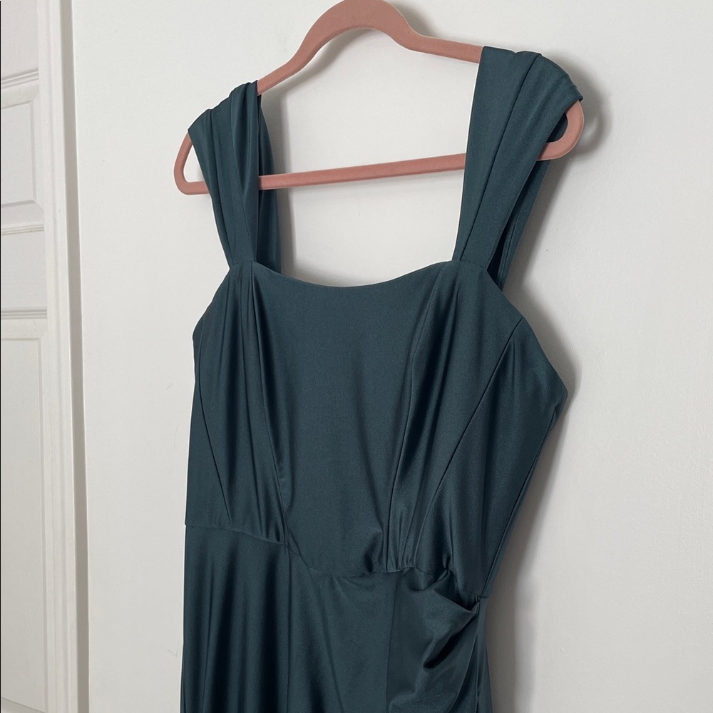 Cynthia & Sahar Evergreen CS101 Off the Shoulder Satin Stretch Mermaid Dress XL